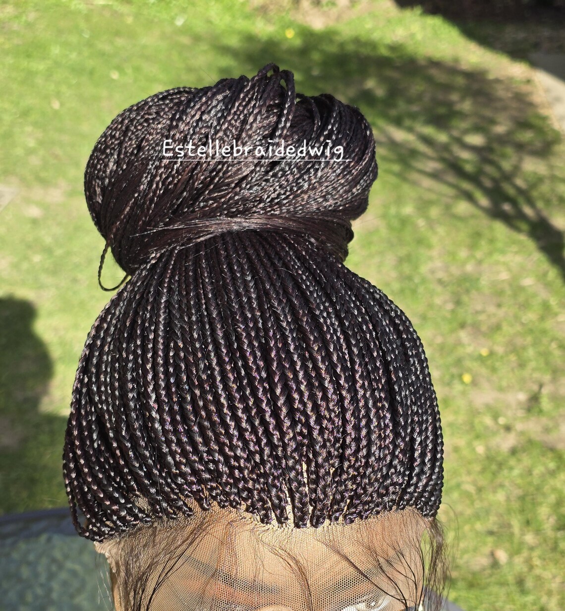 Micro Braided Full Lace Wig, Versatile Styling, 16-18 Inches - Etsy