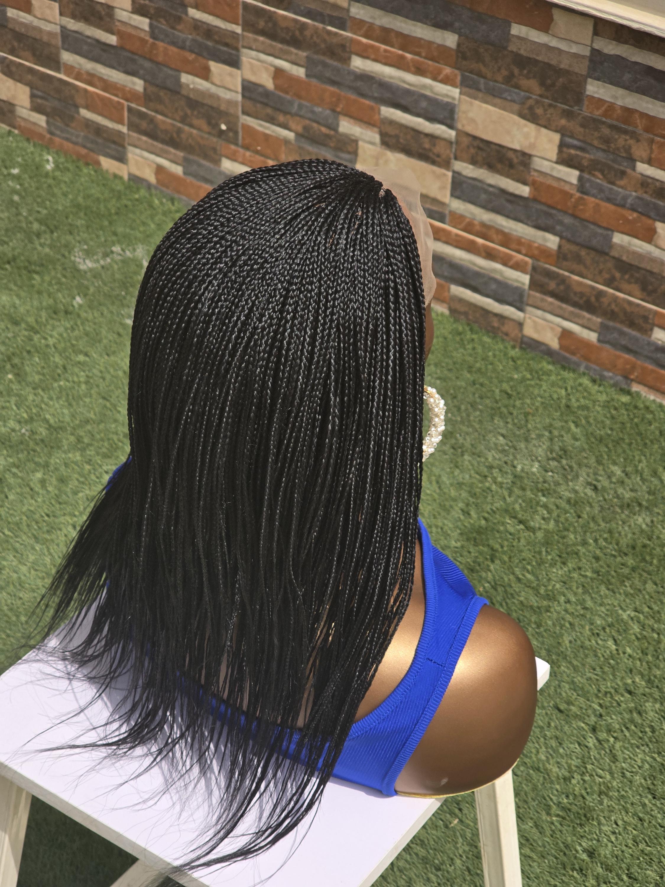 Micro Braided Full Lace Wig, Versatile Styling, 16-18 Inches - Etsy