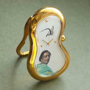Vintage Softwatch By Exaequo Table Clock A self-portrait of Salvador Dali