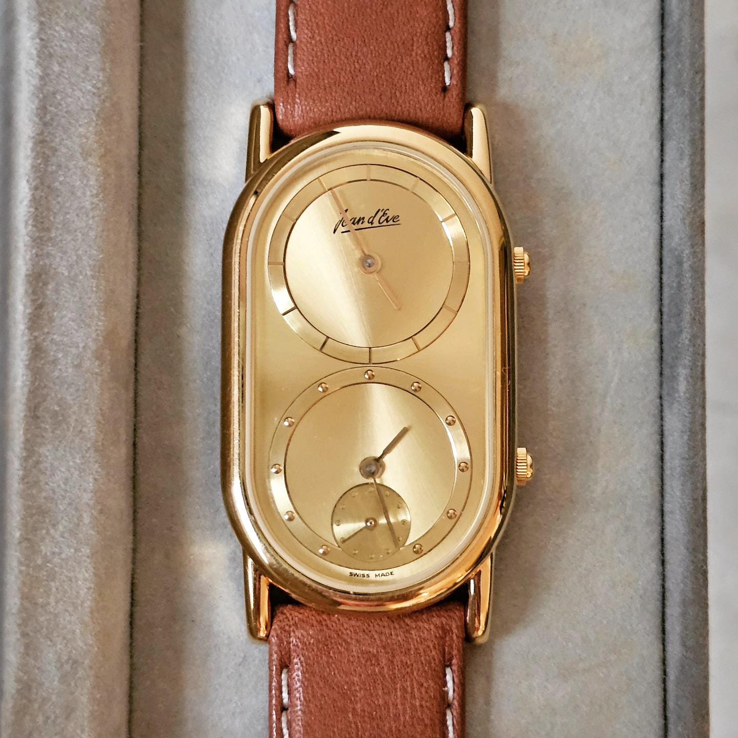 Vintage Jean D'eve Dual Time Swiss Made - Etsy Vintage Jean D'eve Dual Time Swiss Made - Etsy