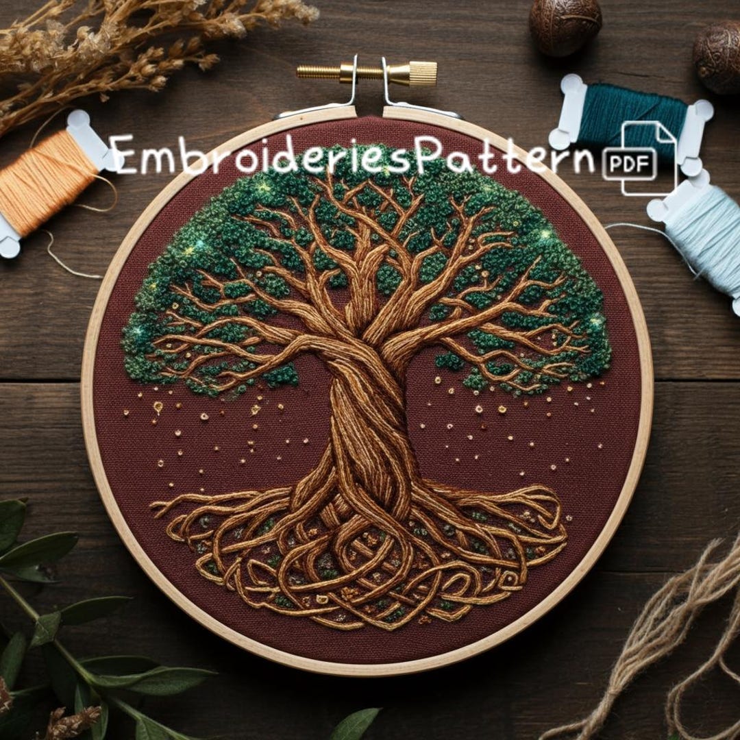 Tree of Life Hand Embroidery Pattern PDF, Tree of Life Needlepoint ...