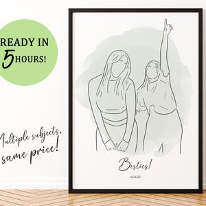 custom couple portrait, couple drawing, couple painting, faceless portrait print, Engagement portrait digital Engagement photo painting gift