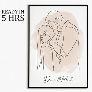 Couple portraits, gift for couple, faceless portrait, engagement drawing, boyfriend portrait, family portrait, custom gift, Faceless Gift