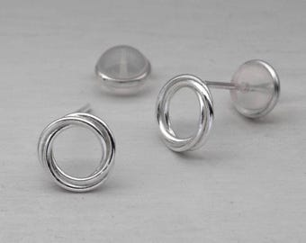 Textured Circle Earrings in 925 Silver – Organic and Contemporary Design