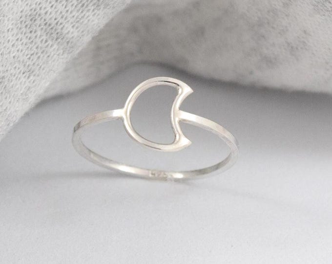 Anillo de luna de plata de ley 925
