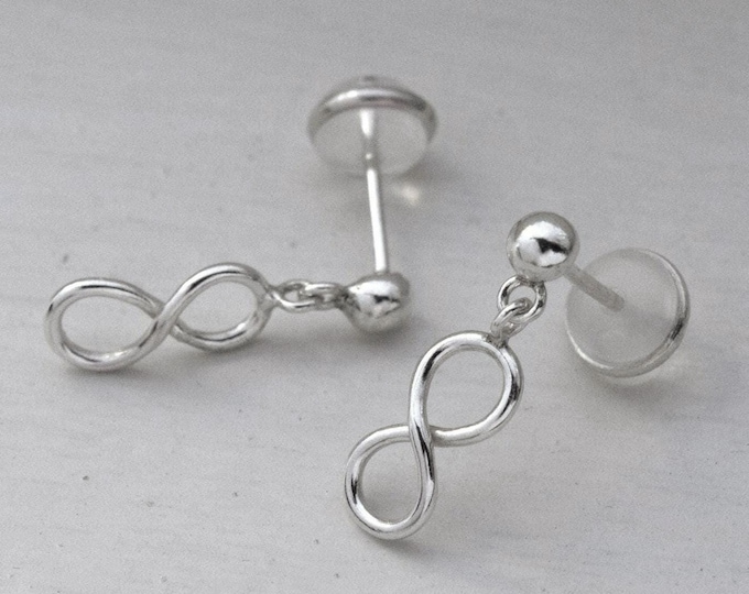Dormilona Earrings with Infinity Pendant in 925 Silver – Minimalist and Meaningful Elegance