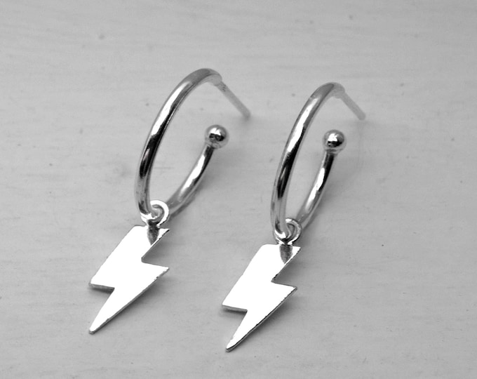 925 Silver Plated Lightning Bolt Pendant Earrings – Modern and Energetic Jewelry
