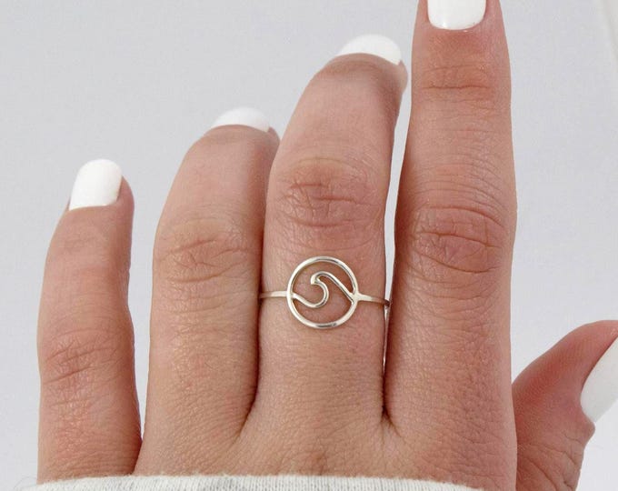 wave ring, 925 sterling silver minimalist ring, women's ring, gift for women,