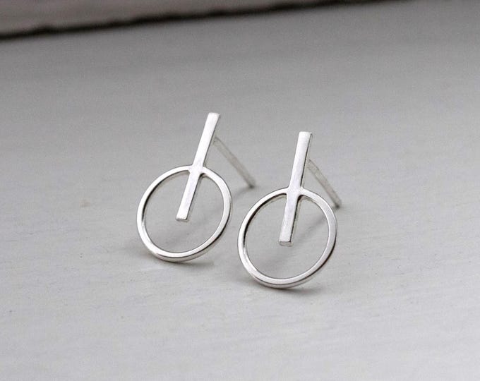 Modern 925 silver circle earrings, minimalist earrings, silver accessories, fine jewelry, bohemian