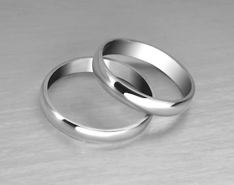 925 Silver Wedding Rings, Engagement, Love of Couples.