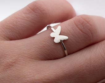 Butterfly Ring Sterling Silver • Minimalist Silver Ring
