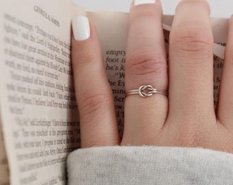 silver sailor knot ring, minimalist silver ring, bohemian ring, modern ring, gift for women, women's ring.