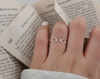 delicate silver circle ring, minimalist silver ring, silver rings, bohemian rings, women's rings, women's gift.