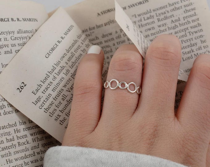 delicate silver circle ring, minimalist silver ring, silver rings, bohemian rings, women's rings, women's gift.