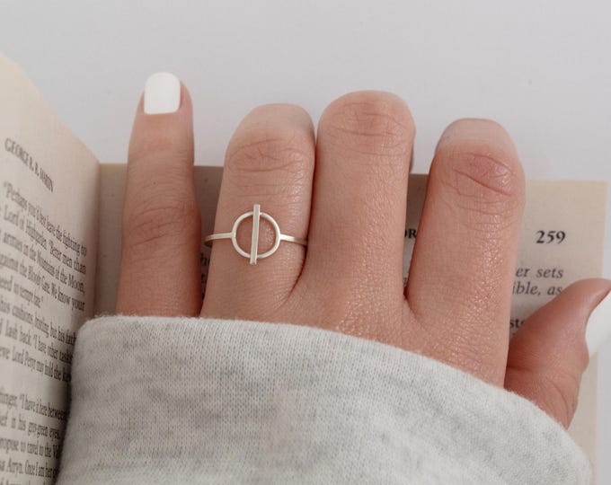 Minimalist 925 Sterling Silver Ring, Circle Ring, Modern Ring, Women's Ring, Gift for Women, Bohemian Ring, Magical