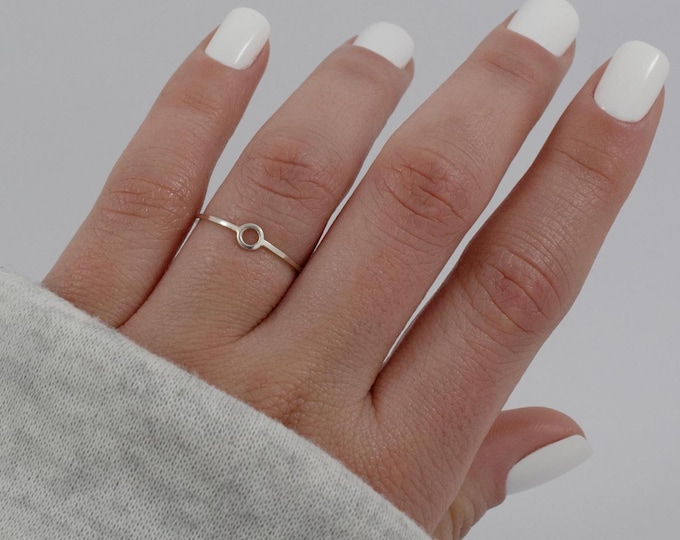 925 sterling silver minimalist ring, small circle ring, silver ring, bohemian ring, women's ring, gift for women.