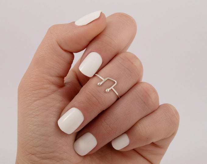 Minimalist 925 sterling silver ring. Bass clef ring. Musical note ring. Bohemian ring, women's ring, gift for women.