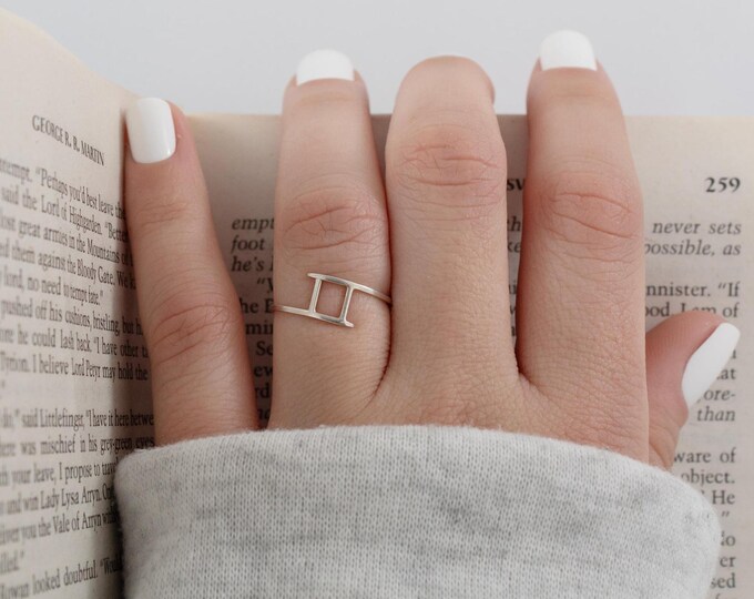 Modern square ring. Silver rings, bohemian ring, women's ring, minimalist ring, gift for women,