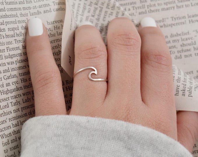 Wave ring, minimalist sterling silver ring, women's ring, silver ring, gift for women, bohemian ring, magical, ocean.