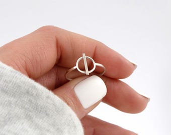 Anillo Minimalista de Plata de ley 925, anillo de círculo