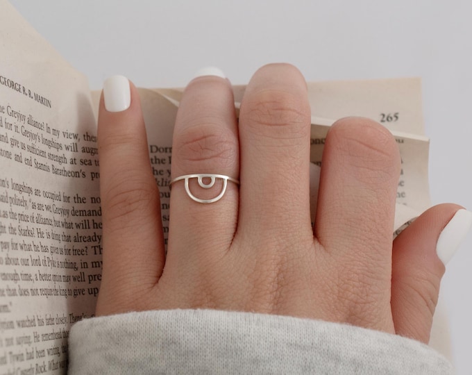 Silver rainbow ring, minimalist silver ring, magic ring, women's ring, princess ring, delicate ring, bohemian ring.