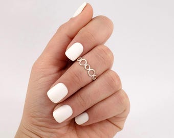 Delicate silver circle ring. Minimalist sterling silver ring, circle ring.