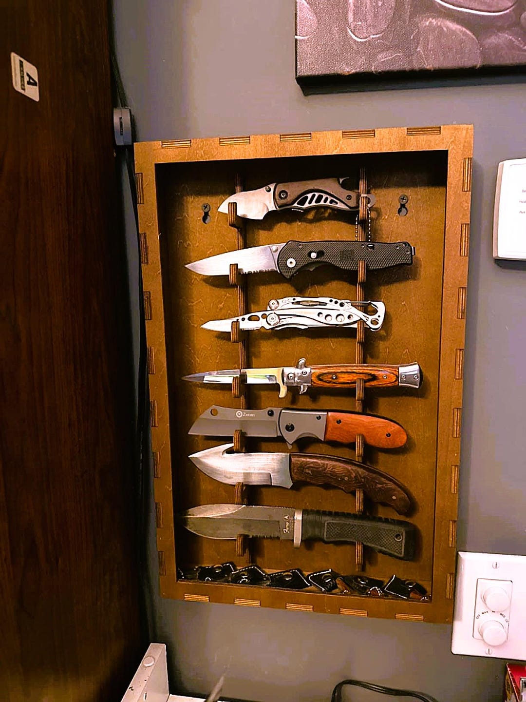 Knive Display Rack Solid Wood Vintage Knife Display Rack | Display Case | Storage Cabinet ...