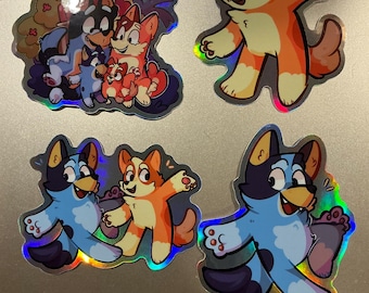 Bluey Inspired Stickers/Heeler Family Stickers