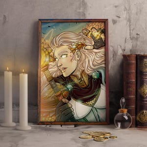 Angel Girl Poster for print, Fantasy Poster, Angel Poster, Printable Angel Girl Poster, Fantasy Prints, D&D Poster, Dungeons and Dragons
