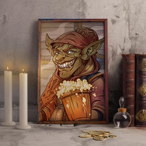Goblin Poster for print, Fantasy Goblin, Goblin Poster, Goblin Prints, Printable Goblin Poster, Fantasy Prints, Dungeons and Dragons