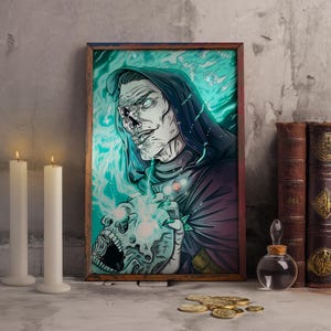 Necromancer Poster for print, Fantasy Poster, Necromancer Poster, Necromancer Prints, Printable Necromancer Poster, D&D Poster