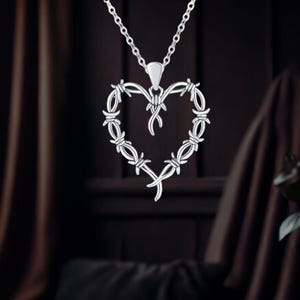 Heart Thorn Necklace For Women 925 Sterling Silver Love Heart Jewelry For Women