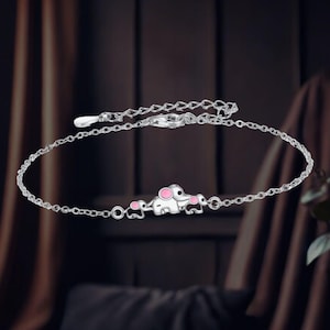 Elephant Family Bracelet 925 Sterling Silver Elephant Bracelet for Women