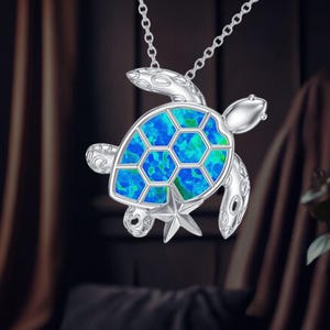 Turtle Necklace 925 Sterling Silver Cute Animal Jewelry for Women