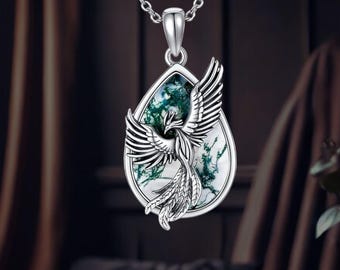 Collana Phönix In Argento 925 Con Ciondolo Fenice In Conchiglia Abalone, Regalo Per Donna - 3
