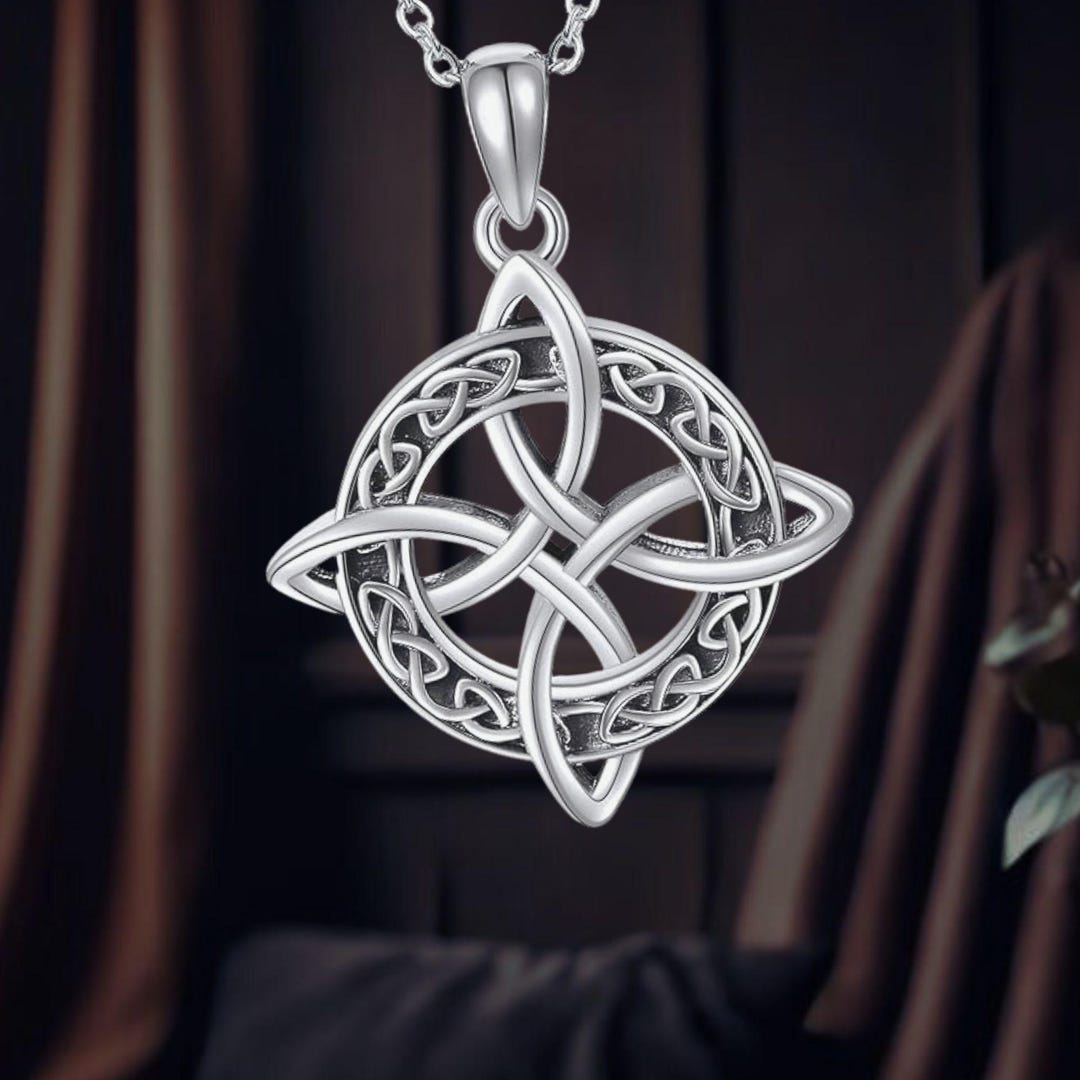 Witches Knot Necklace 925 Sterling Silver Irish Celtic Knot Pendant ...