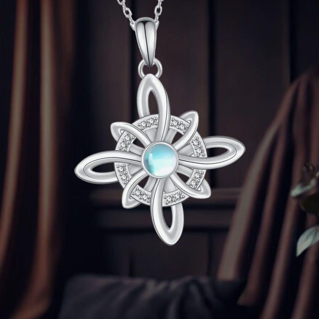 Sterlingzilveren heksenknoop hanger ketting, Wicca sieraden - België