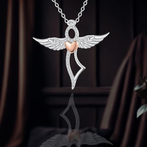 Angel Wings Necklace 925 Sterling Silver Guardian Angel Jewelry for Women