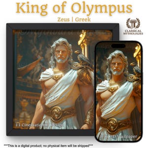 Rey del Olimpo, Fondo de pantalla para iOS y Android, Descarga digital instantánea, Folclore nórdico, Mitología clásica, Mito, Smartphone, Zeus, Leyenda