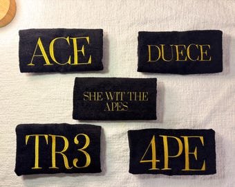 Custom Embroidered  Line Name Sweat Towel