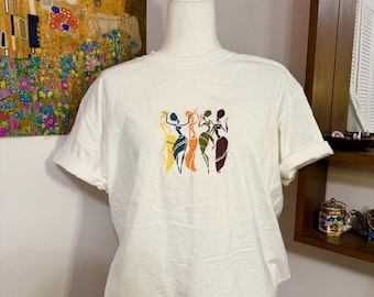 African Women Dancing - Embroidered Shirt