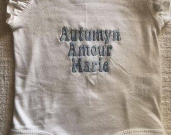 Custom Name Embroidered Onesie