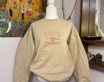 Cupid University Valentine - Embroidered Sweatshirt
