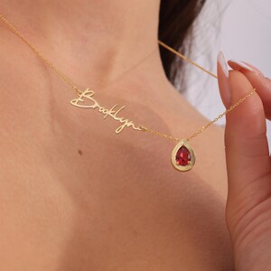 Handmade Alexandrite Birthstone Name Necklace: Personalized Silver Pendant