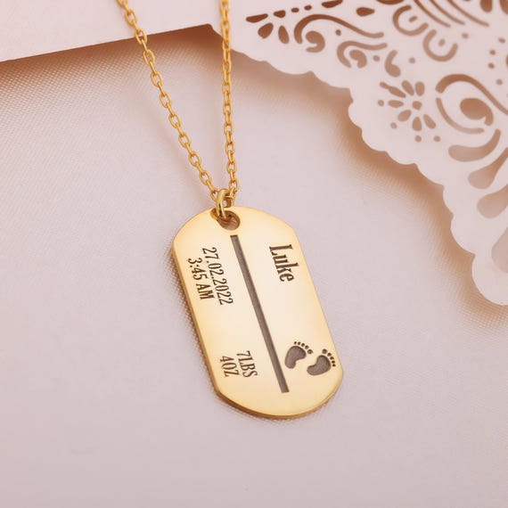 Personalized Name Tag Necklace: Engraved Silver Pendant