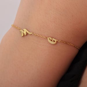 Pulseira personalizada com letras iniciais, bracelete de prata com pingentes de letras da amizade e iniciais para presente de mãe, pulseira de madrinha, pulseira de casal