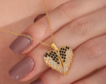 Personalized Angel Wings Necklace, Engraved Name, Hidden Message
