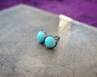 Clara -- Kingman Turquoise and Sterling Silver Earrings -- Handcrafted