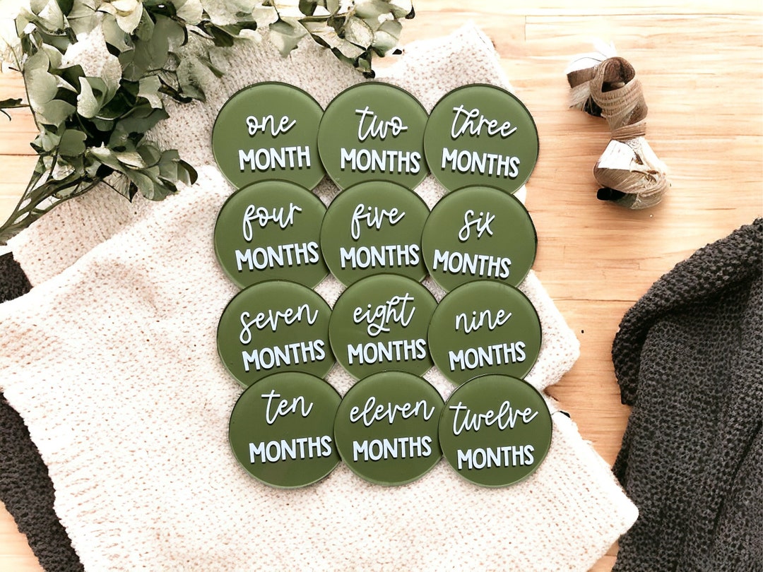Acrylic Baby Milestone Disc, Baby Monthly Milestone Cards, Baby Monthly ...