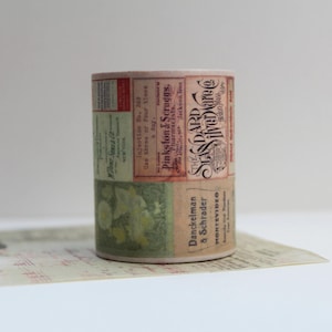Nastro Washi con testo vintage retrò - Nastro Washi per biglietti vintage retrò - Nastro adesivo washi per pubblicità vintage - Nastro decorativo